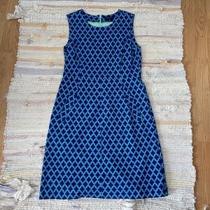 Lands' End Blue and Black Midi Dress